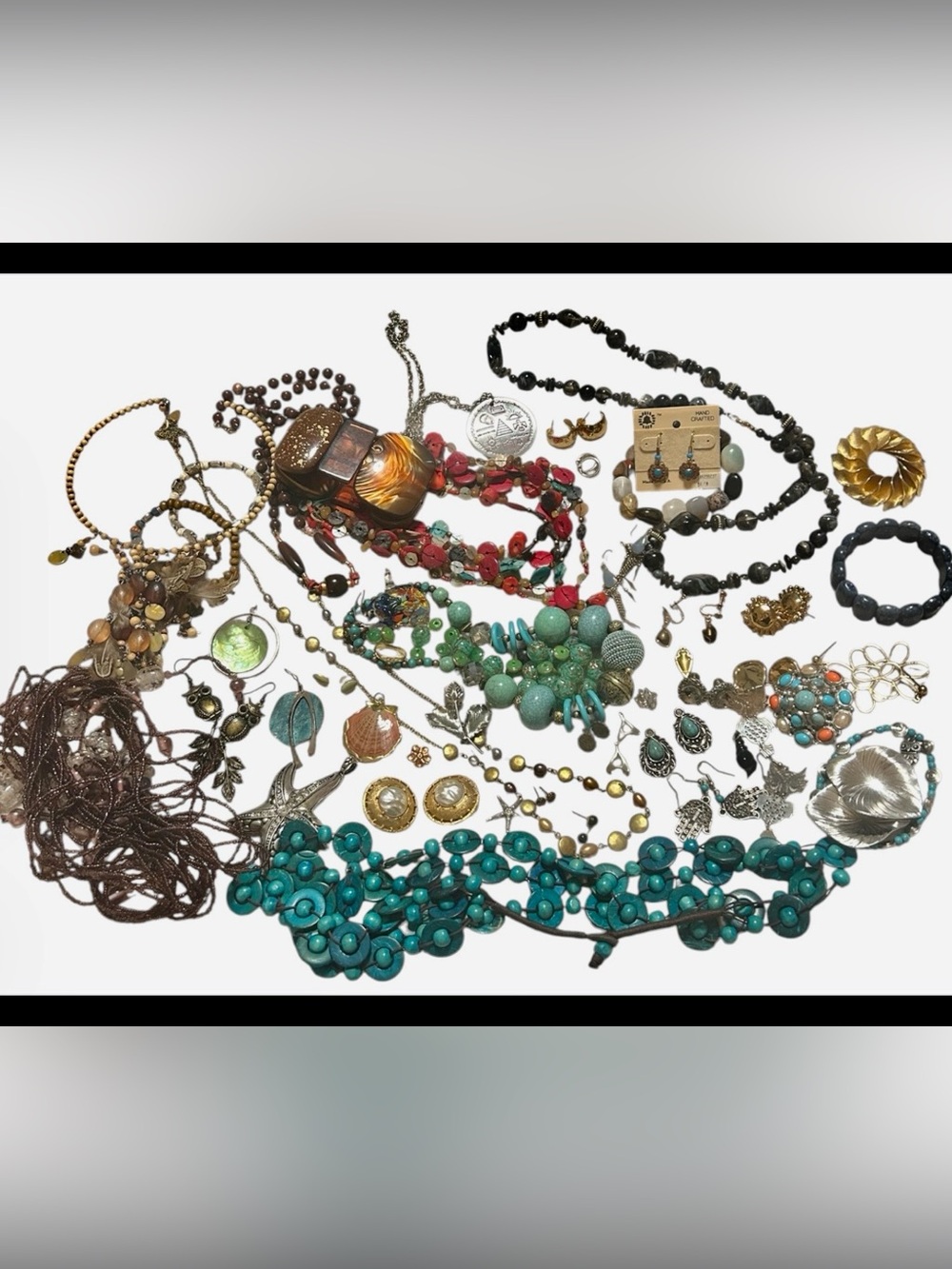 Boho Jewelry Jar Wearable Necklaces Bracelets Earrings Brooches Pendants Beads - Picture 7 of 11